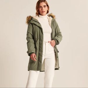 Faux Fur-Lined Military Parka
